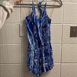 Super cute blue and white romper!